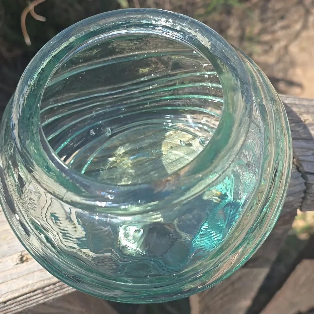 Swirled Glass Vase -  Green Swirl Glass heavy for size.